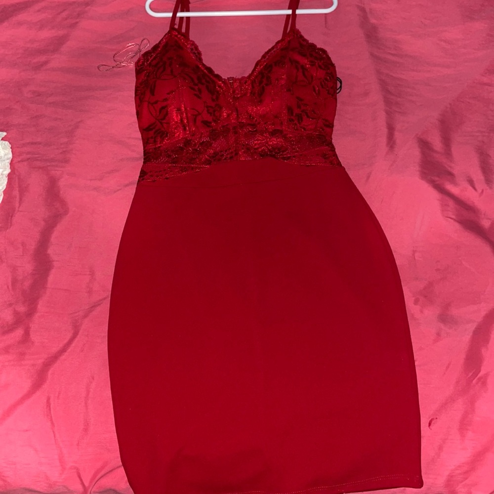 Red mini dress